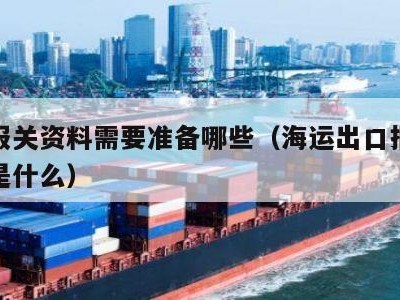 海运报关资料需要准备哪些（海运出口报关的流程是什么）