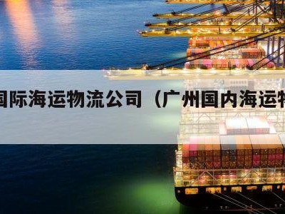 广州国际海运物流公司（广州国内海运物流公司）