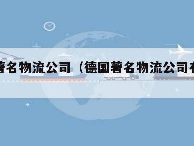 德国著名物流公司（德国著名物流公司有哪些）