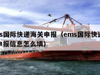 ems国际快递海关申报（ems国际快递海关申报信息怎么填）