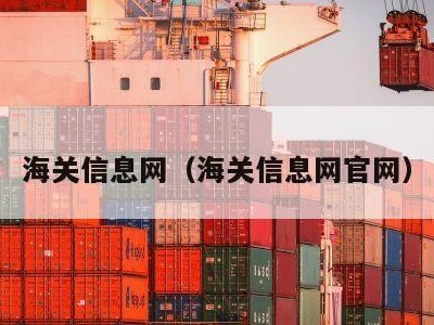 海关信息网（海关信息网官网）