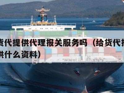 国际货代提供代理报关服务吗（给货代报关需要提供什么资料）