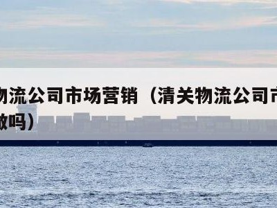 清关物流公司市场营销（清关物流公司市场营销好做吗）