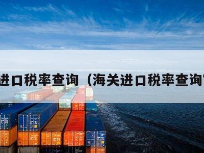 海关进口税率查询（海关进口税率查询官网）