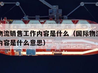 国际物流销售工作内容是什么（国际物流销售工作内容是什么意思）