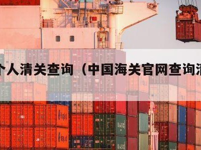 海关个人清关查询（中国海关官网查询清关记录）