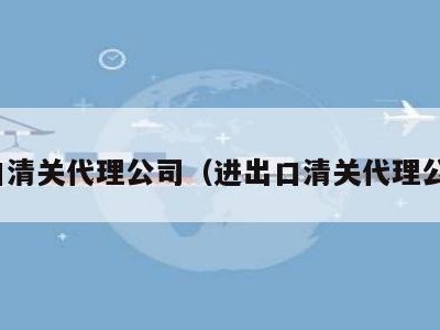 进口清关代理公司（进出口清关代理公司）