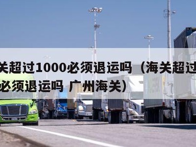 海关超过1000必须退运吗（海关超过1000必须退运吗 广州海关）