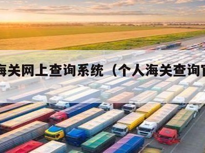 中国海关网上查询系统（个人海关查询官网入口）