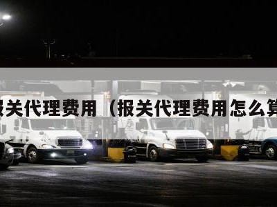 报关代理费用（报关代理费用怎么算）