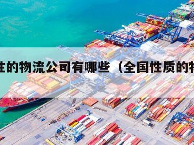 全国性的物流公司有哪些（全国性质的物流公司）