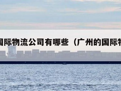 广东国际物流公司有哪些（广州的国际物流公司）