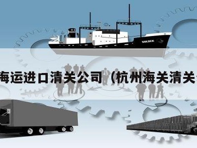 浙江海运进口清关公司（杭州海关清关公司）