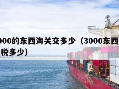 3000的东西海关交多少（3000东西海关税多少）