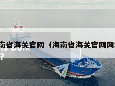 海南省海关官网（海南省海关官网网址）