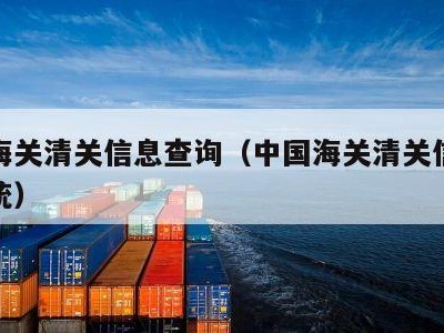 中国海关清关信息查询（中国海关清关信息查询系统）