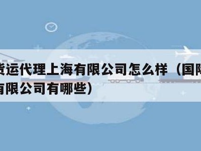 国际货运代理上海有限公司怎么样（国际货运代理有限公司有哪些）