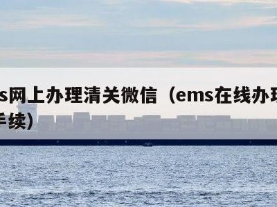 ems网上办理清关微信（ems在线办理清关手续）